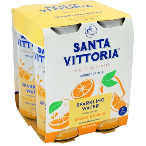Santa Vittoria Orange & Mango Flavoured Mineral Water (4 x 330mL)