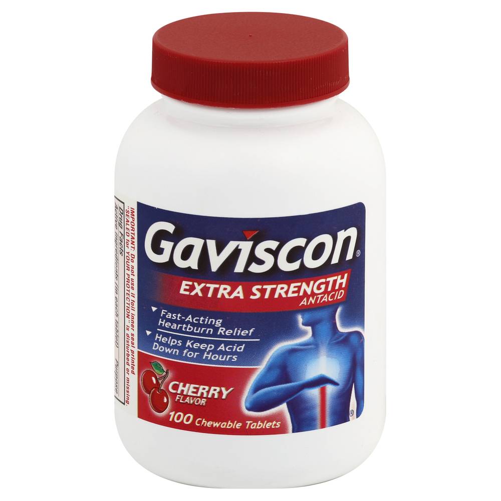 Gaviscon Extra Strength Cherry Chewable Antacid Tablets