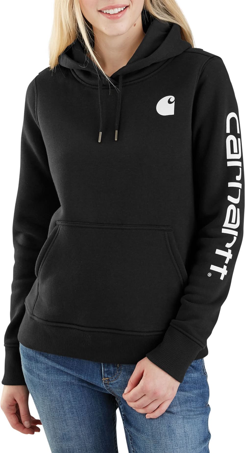 Carhartt Women's Clarksburg Graphic Sleeve Hoodie (Black, S)