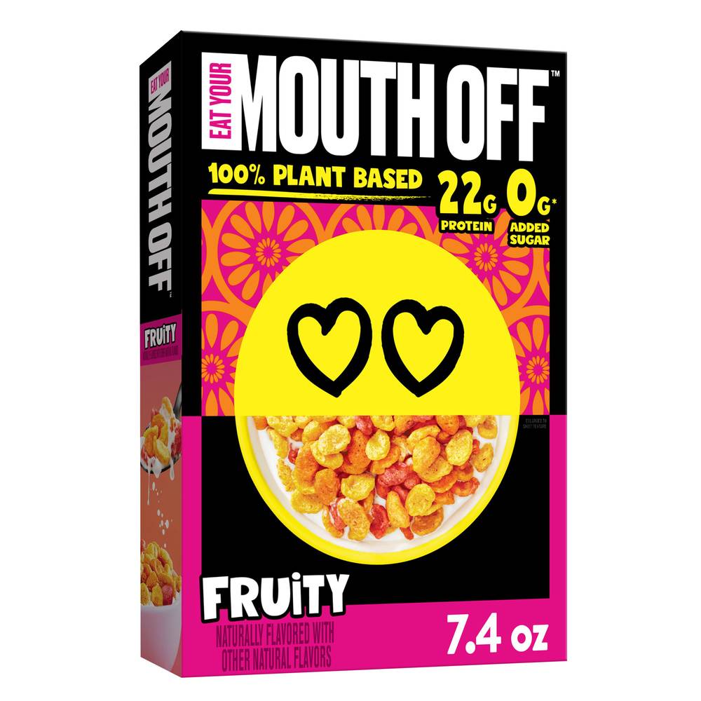 Eat Your Mouth Off Breakfast Plant Based Cereal, Fruity (7.4 oz)