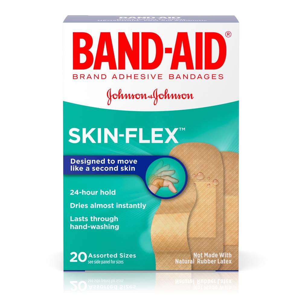 Band-Aid Brand Skin-Flex Adhesive Bandages, Assorted, 20 Ct