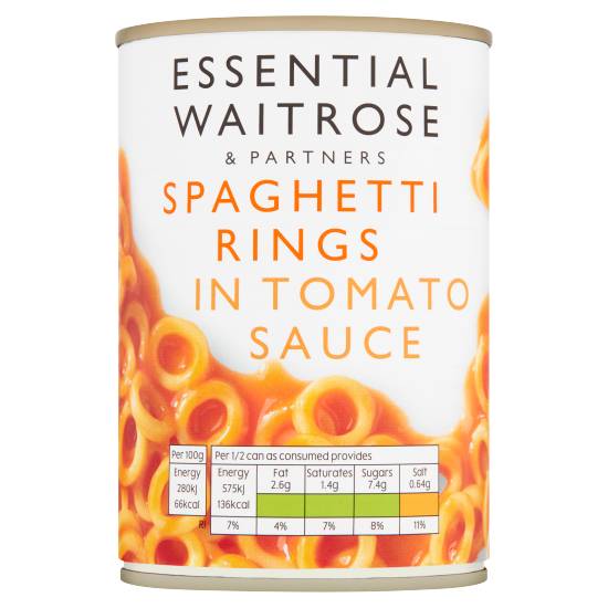 Essential Waitrose Spaghetti Rings in Tomato Sauce