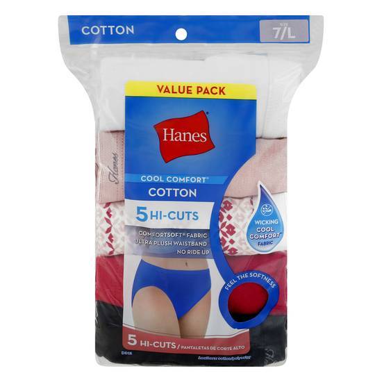 Hanes Cool Comfort Value pack Size 7/L Cotton Hi-Cuts