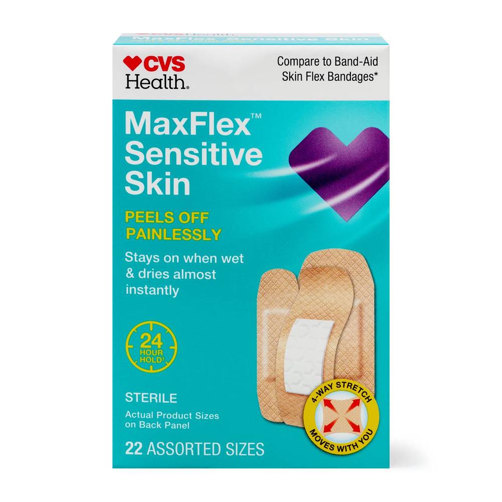 CVS Health Max Flex Sensitive Skin Assorted Adhesive Bandages (22 ct)