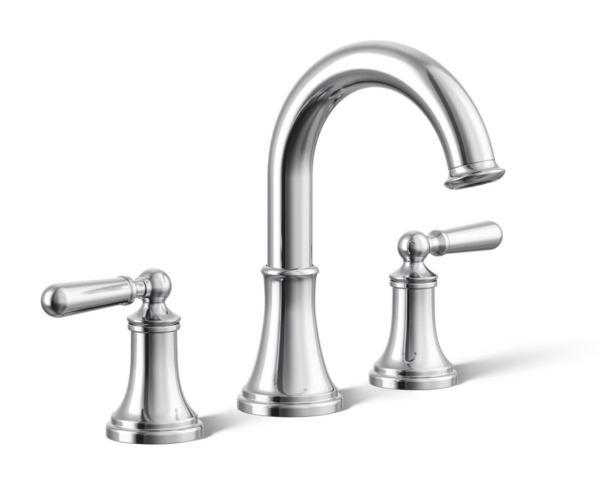 Kohler Facile Polished Chrome Traditional Widespread Bathroom Sink Faucet 8 In.