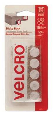 Velcro Sticky-Back Fasteners Removable Adhesive White 0.63'' (1 oz)