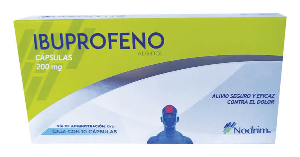 Nodrim · Ibuprofeno cápsulas de 200 mg (90 g)