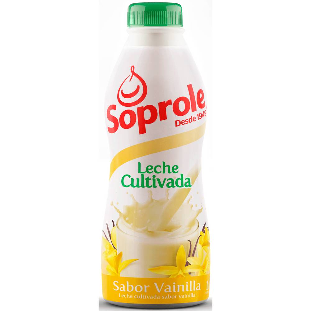 Soprole leche cultivada sabor vainilla (botella 1 l)