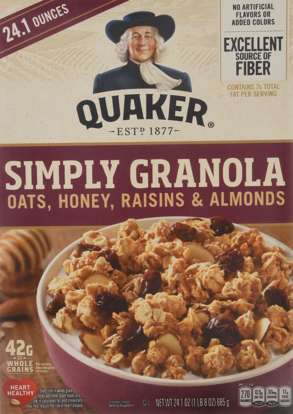 Quaker Simply Granola, Oats Honey Raisins & Almonds (24.1 oz)