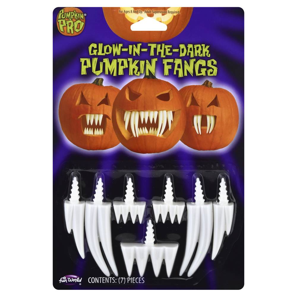 Pumpkin Pro Glow-In-The-Dark Pumpkin Fangs (7 ct)