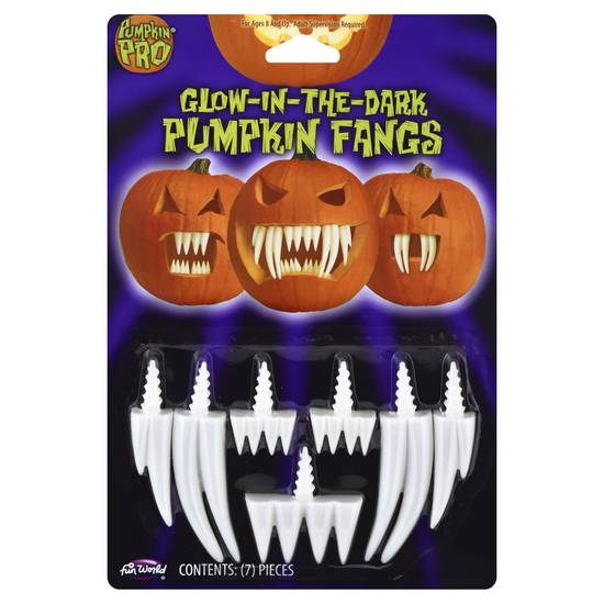 Pumpkin Pro Glow-In-The-Dark Pumpkin Fangs (7 ct)