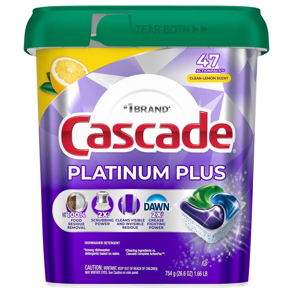 Cascade Platinum Plus Clean Actionpacs Detergent