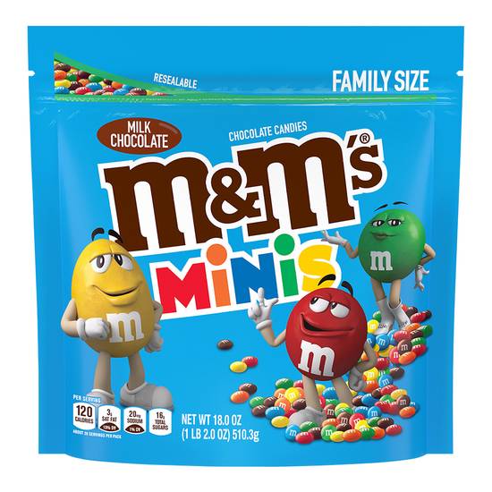 M&M's Family Size Minis Milk Chocolate Candies (18 oz)