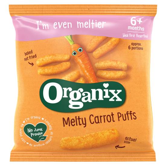 Organix Melty Carrot Puffs Organic Baby Finger Food Snack (20g)