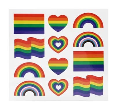 Celebrate It Pride Flag Tattoos, 5.5x5.1 in, Assorted (12 ct)