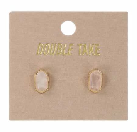 Double Take Stud Earrings Pink