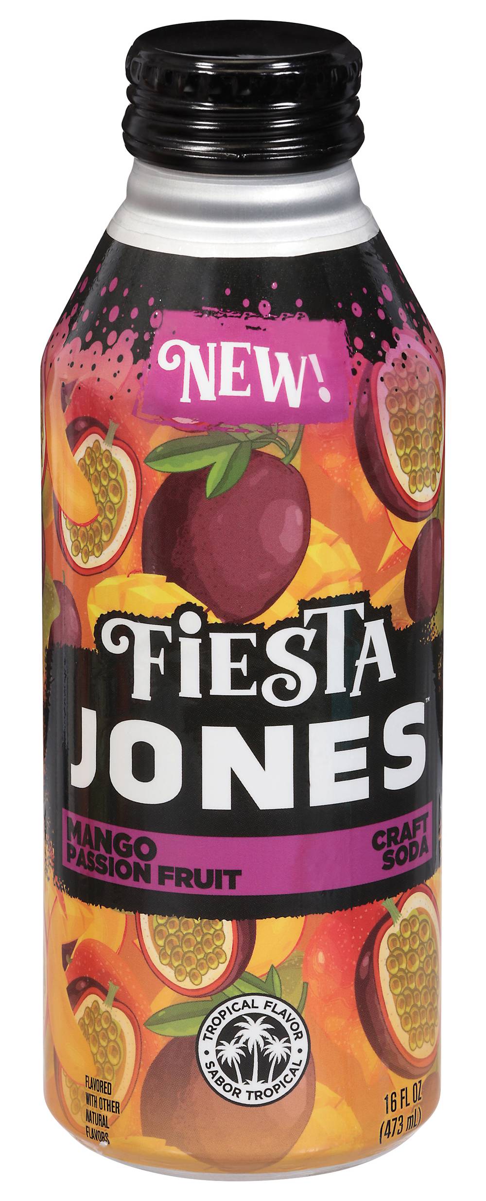 Fiesta Mango Passion Fruit Soda, Jones (16 fl oz)