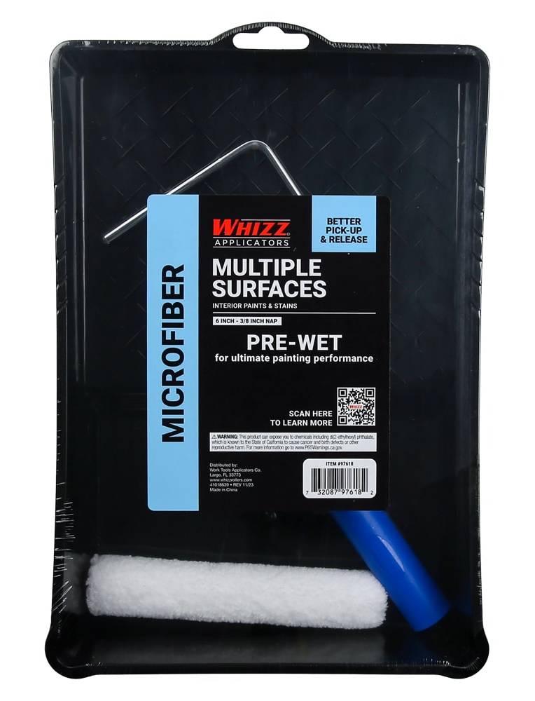 WHIZZ Interior Surfaces 3-Piece Microfiber Paint Roller Kit | 97618