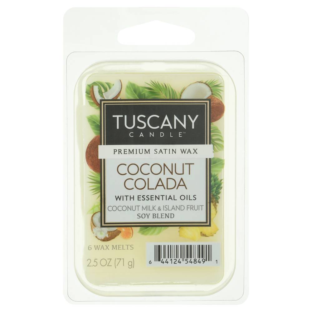 Tuscany Candle Coconut Colada Premium Satin Wax Soy Blend (2.5 oz)