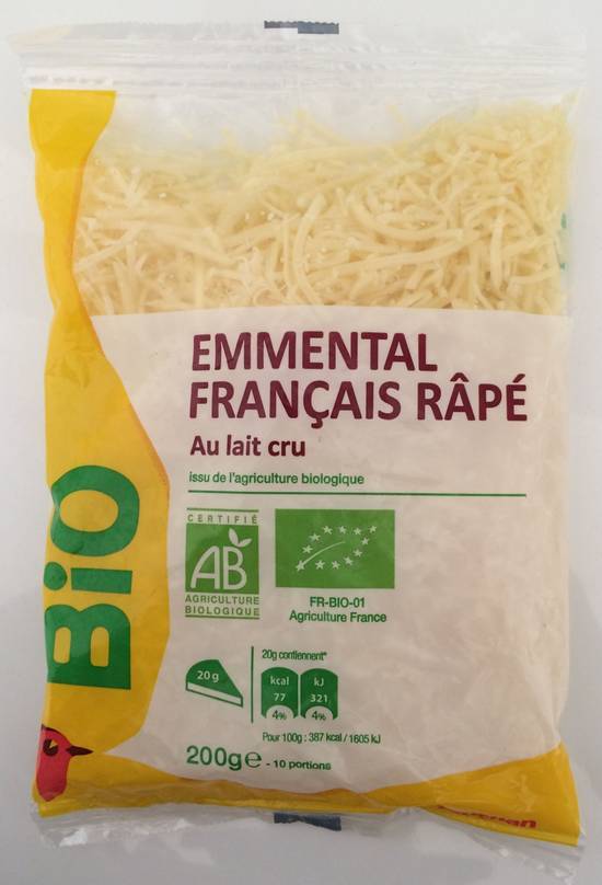 Emmental français râpé - auchan - 200g