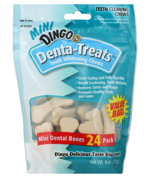 Dingo Mini Denta-Treats Teeth Whitening Chews (9.6 oz, 24 ct)