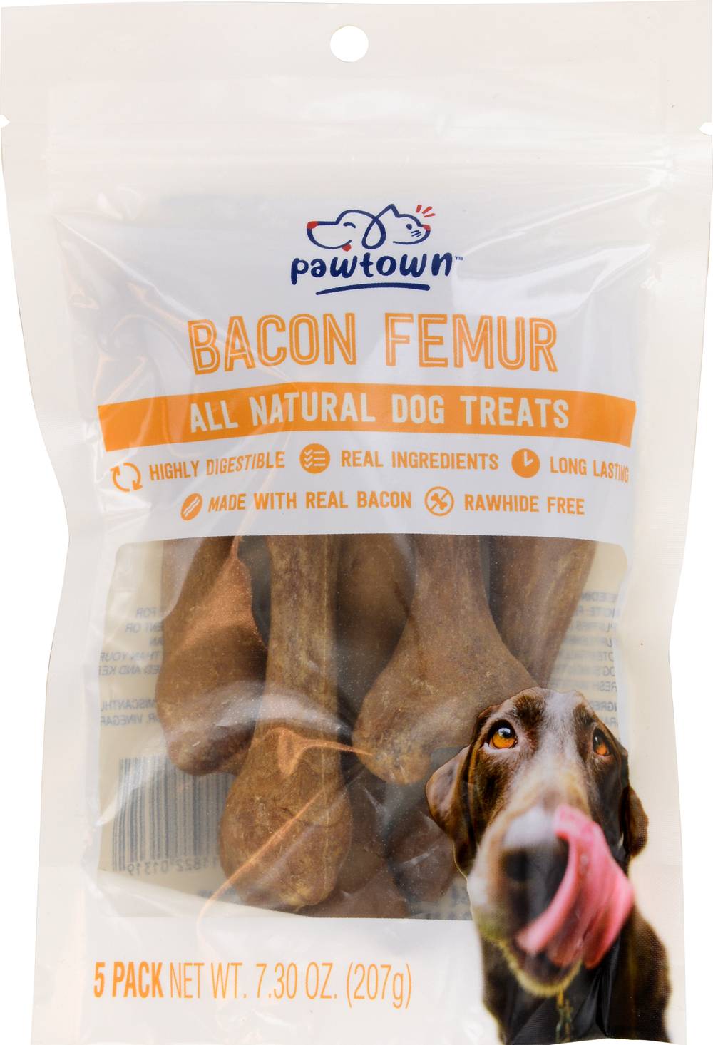 paw tow Bacon Femur All Natural Dog Treats (7.3 oz)