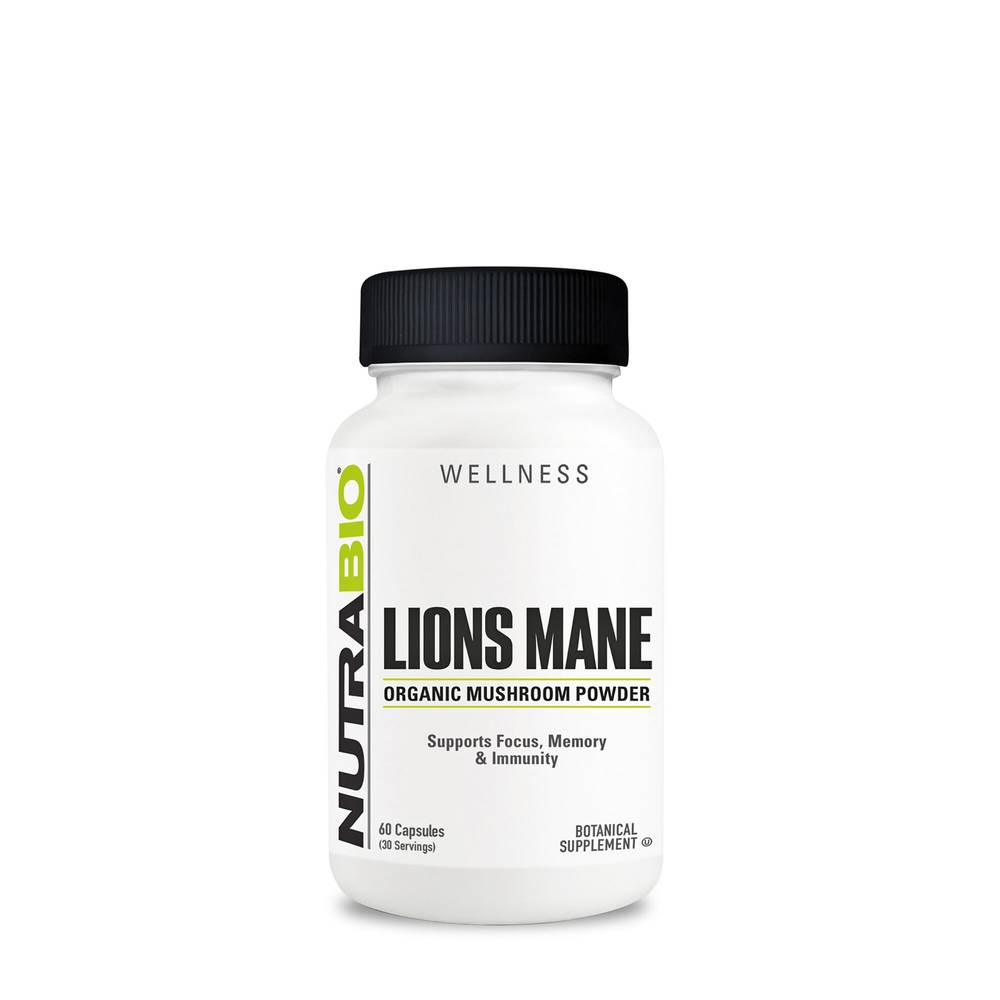 Nutrabio Organic Lions Mane Mushroom Capsules (60 ct)