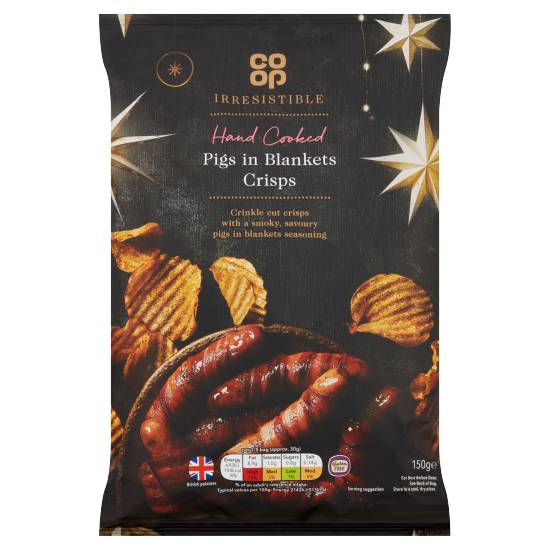 Co-op Irresistible Hand Cooked Pigs in Blankets Crisps (150g)