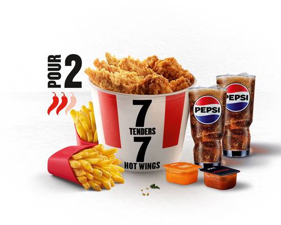 MENU BUCKET DUO - 7 TENDERS® + 7 HOT WINGS®