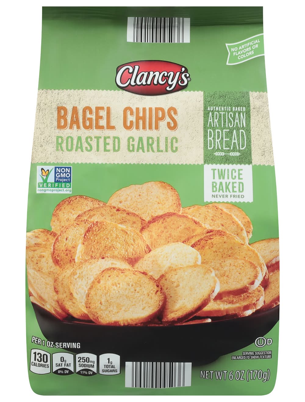 Clancy's Bagel Chips, Roasted Garlic (6 oz)