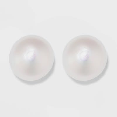 A New Day Sterling Silver Freshwater Pearl Stud Fine Jewelry Earrings, Women, Silver-White