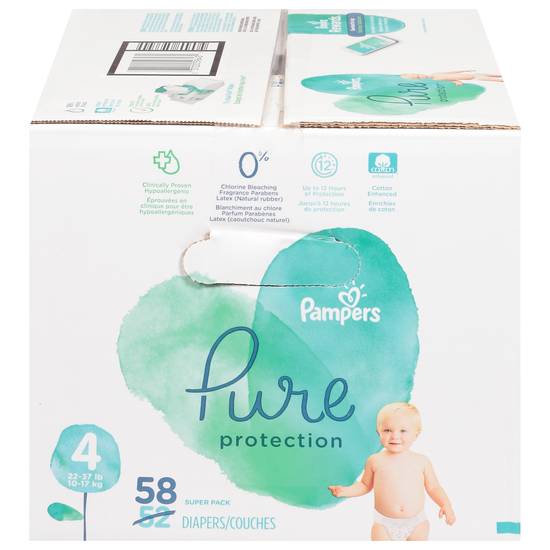 Pampers Pure Protection Size 4 Diapers (58 ct)