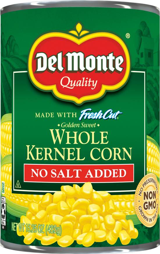 Del Monte Fresh Cut No Salt Added Golden Sweet Whole Kernel Corn