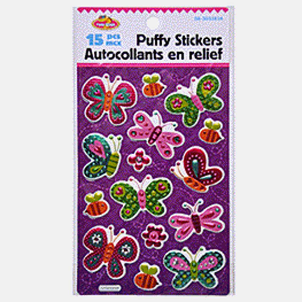 Puffy Stickers Assorted Colours (15 ct)