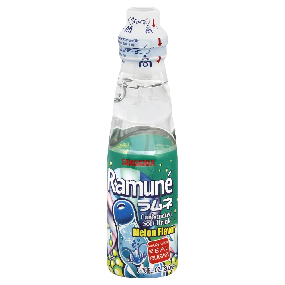 Sangaria Ramuné Melon Flavor Carbonated Soft Drink (6.76 fl oz)