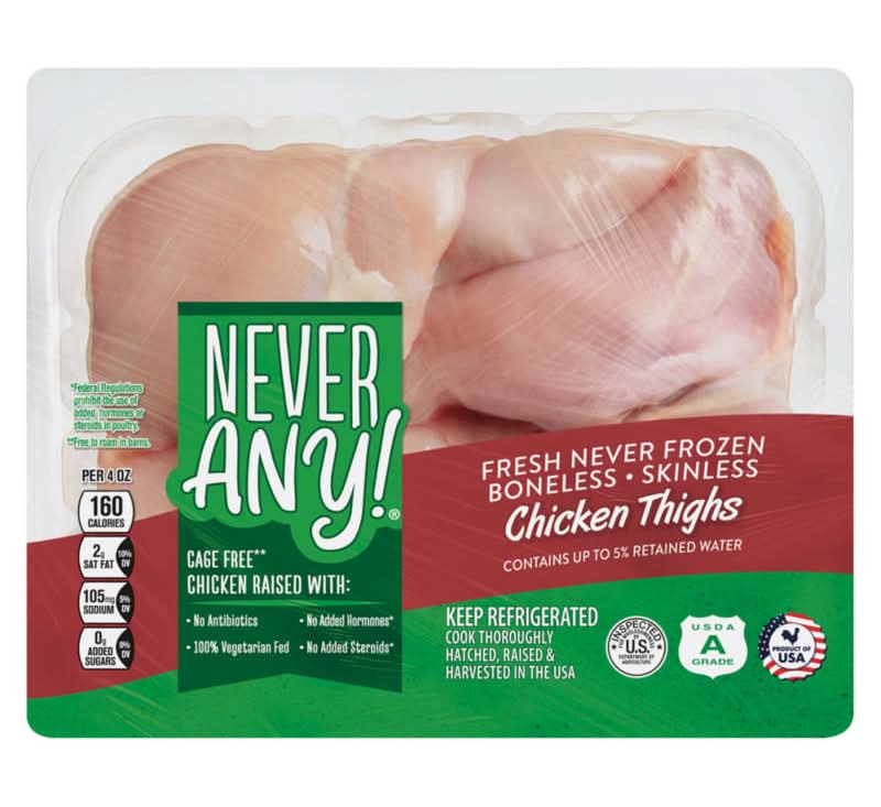 Never Any! Antibiotic Free Boneless Skinless Chicken Thighs, per lb
