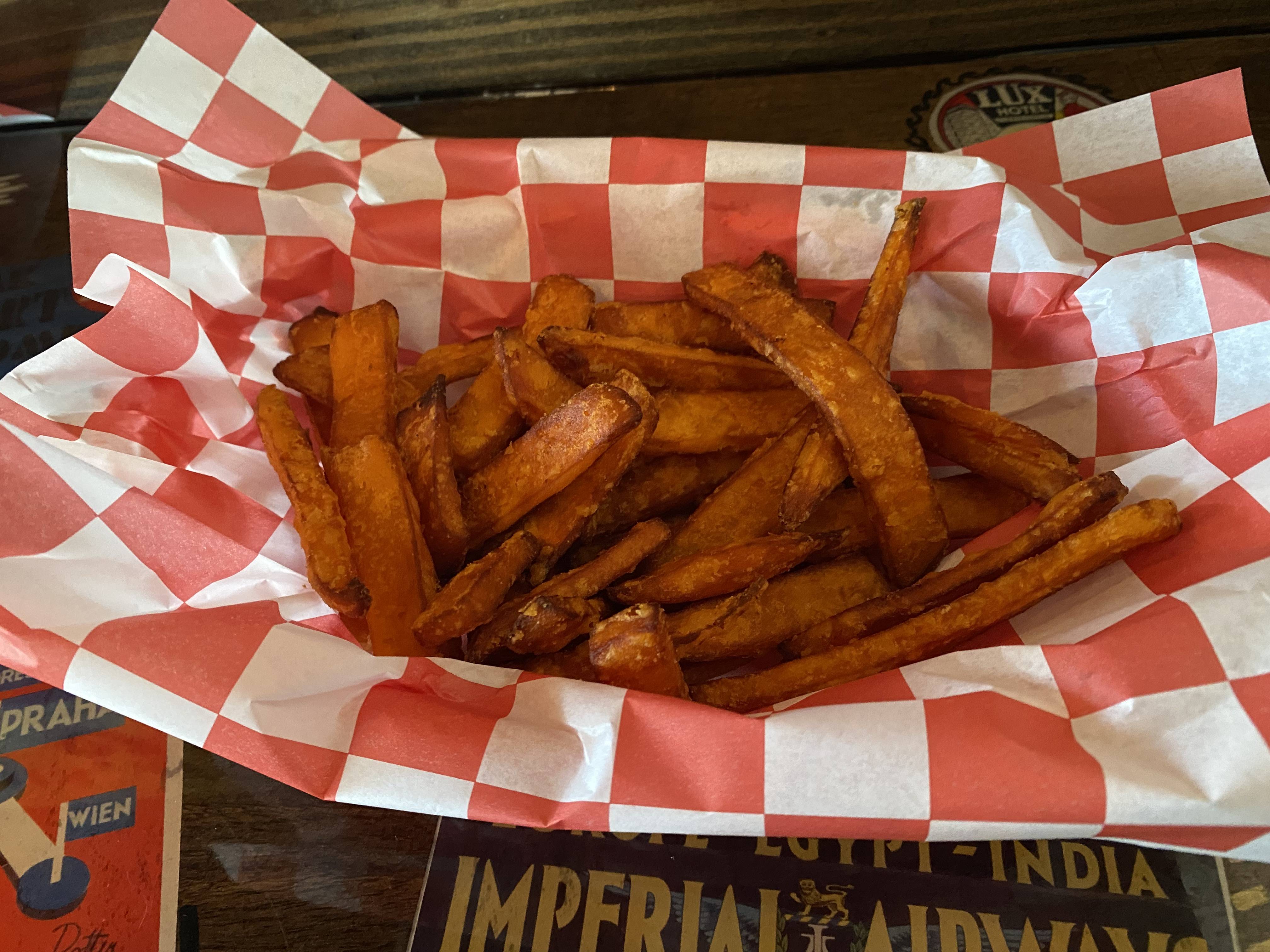 Order Sweet Potato Fries food online from Lindburgers store, Jupiter on bringmethat.com