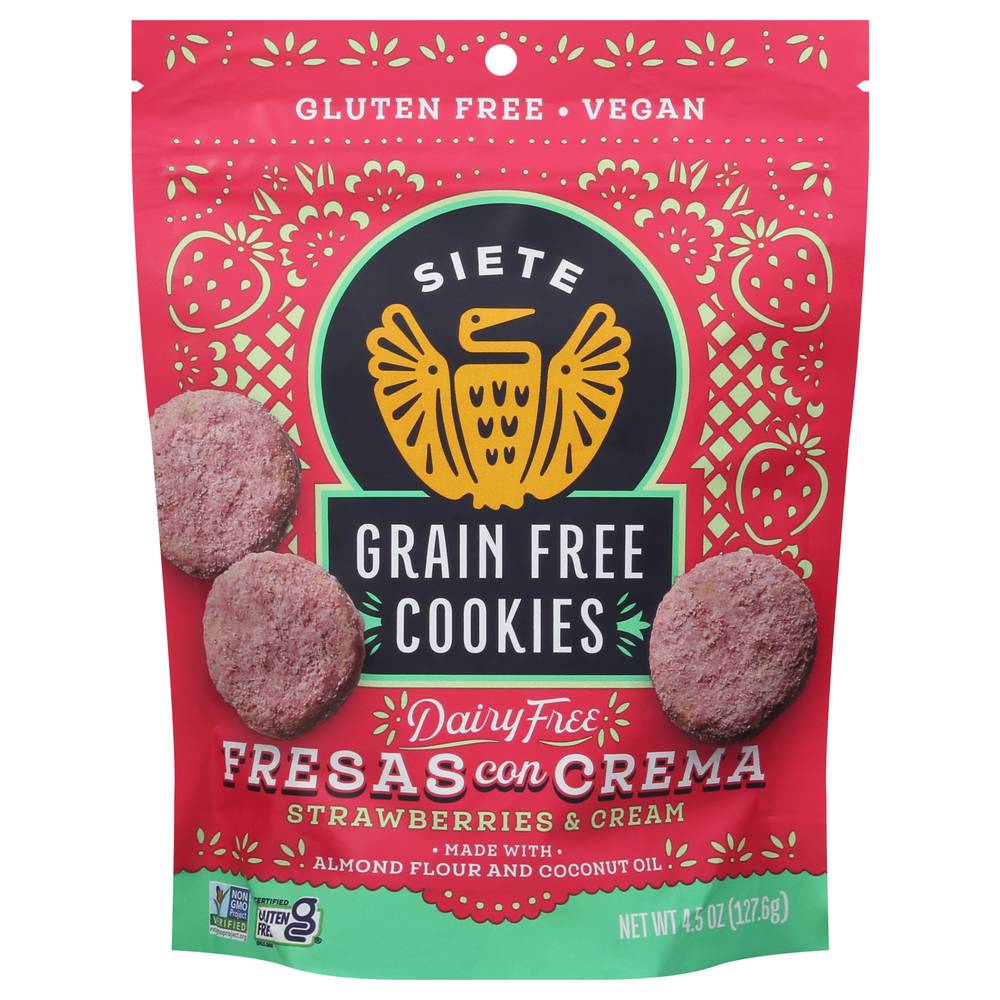 Siete Foods Grain Free Strawberries & Cream Cookies (4.5 oz)