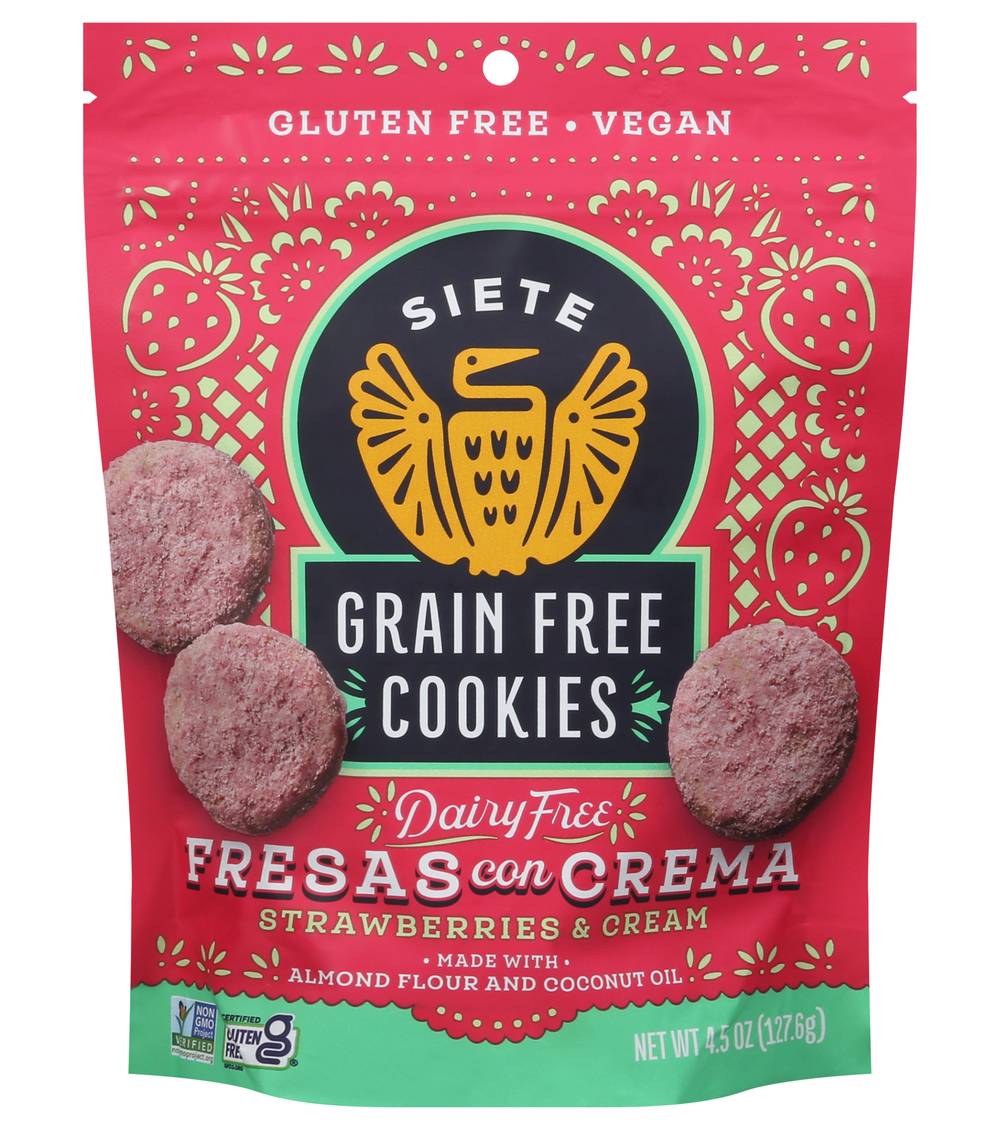 Siete Foods Grain Free Strawberries & Cream Cookies (4.5 oz)
