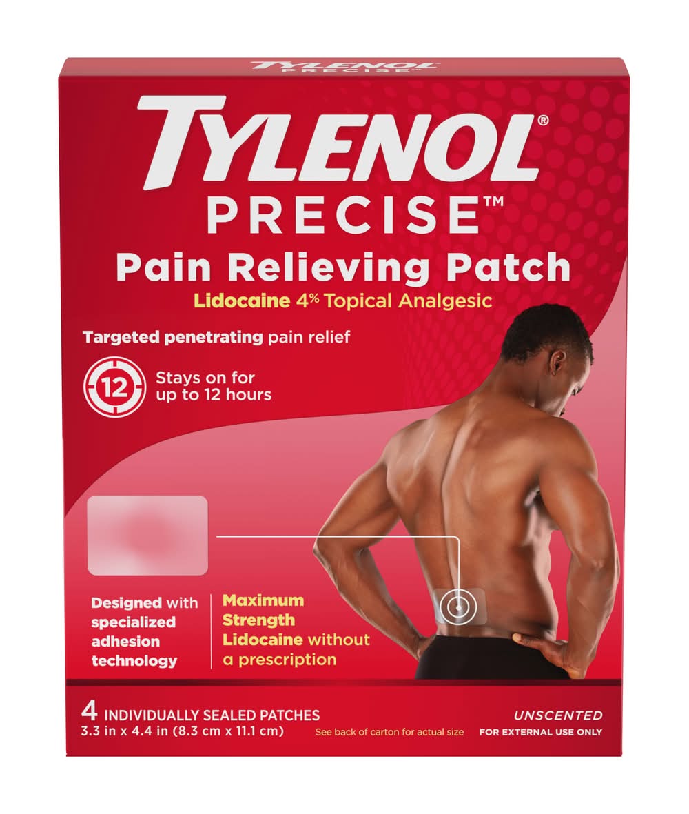 Tylenol Precise Pain Relieving Patches, 3.3x4.4 in (4 ct)