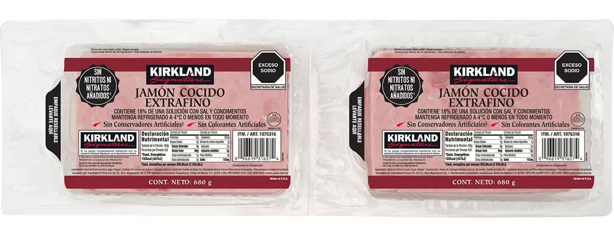 Kirkland Signature · Jamón cocido extra fino (2 x 680 g)