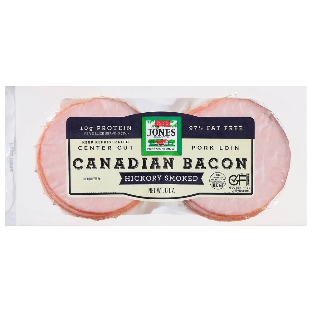 Jones Dairy Farm Hickory Smoked Canadian Bacon (6 oz)