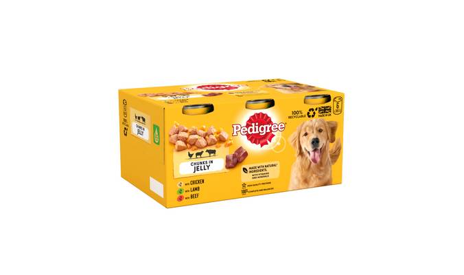 Pedigree Adult Wet Dog Food Tins Mixed in Jelly 6 x 385g