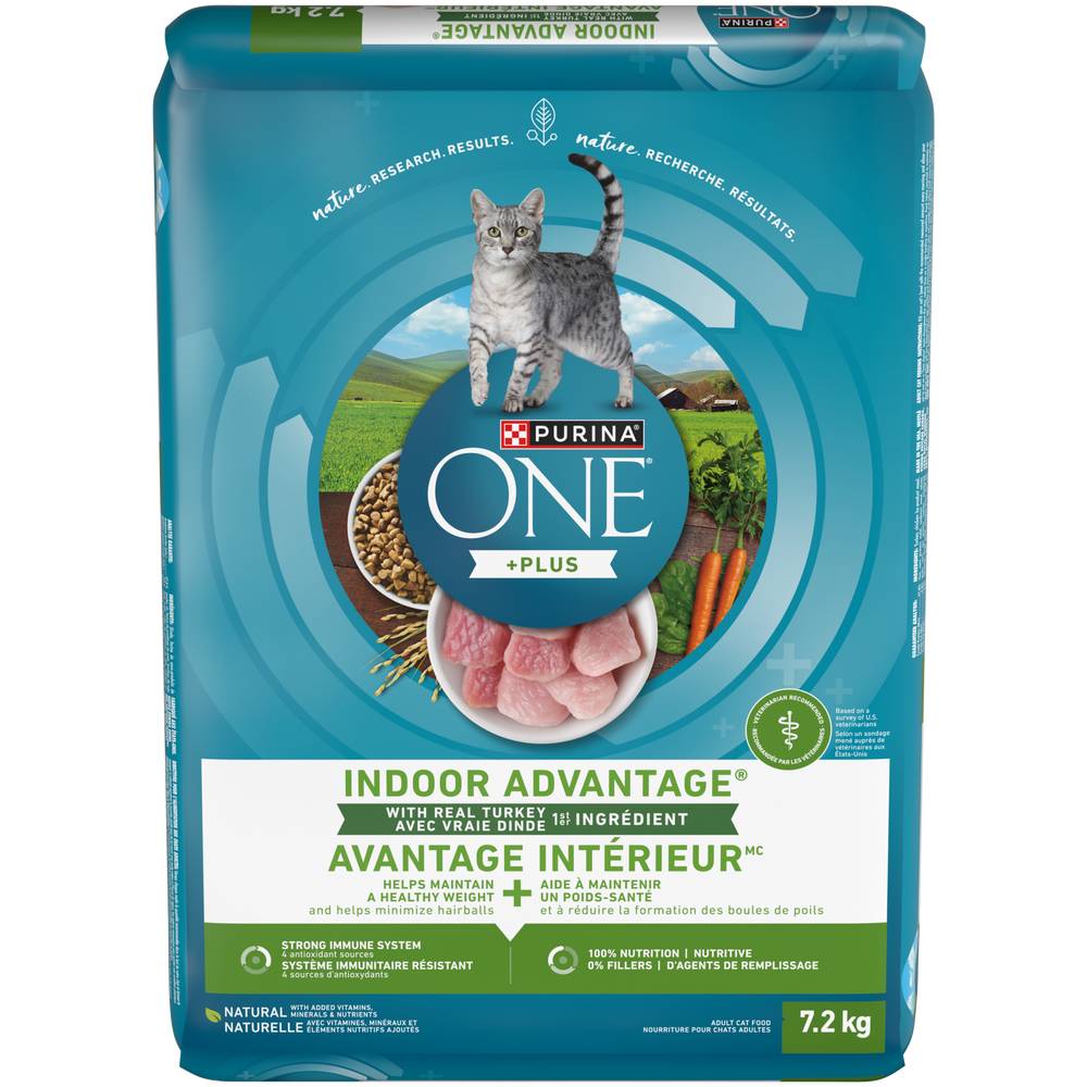 Purina One Indoor Advantage Premium Adult Cat Food (7.2 kg)