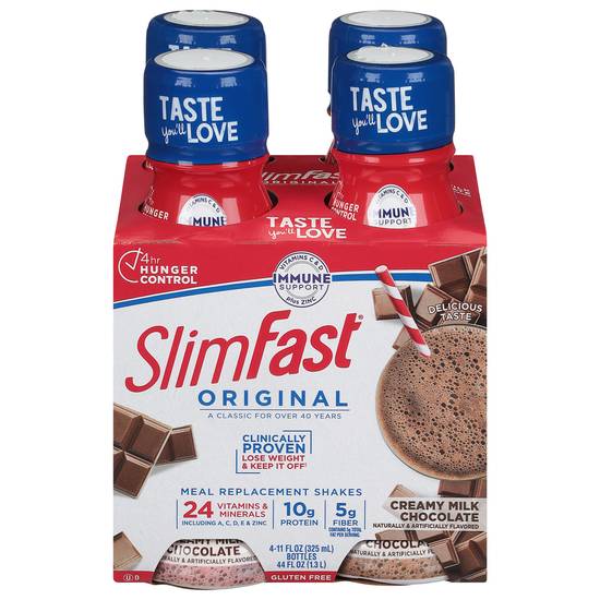 Slimfast Original Creamy Milk Chocolate Meal Replacement Shake (4 ct)
