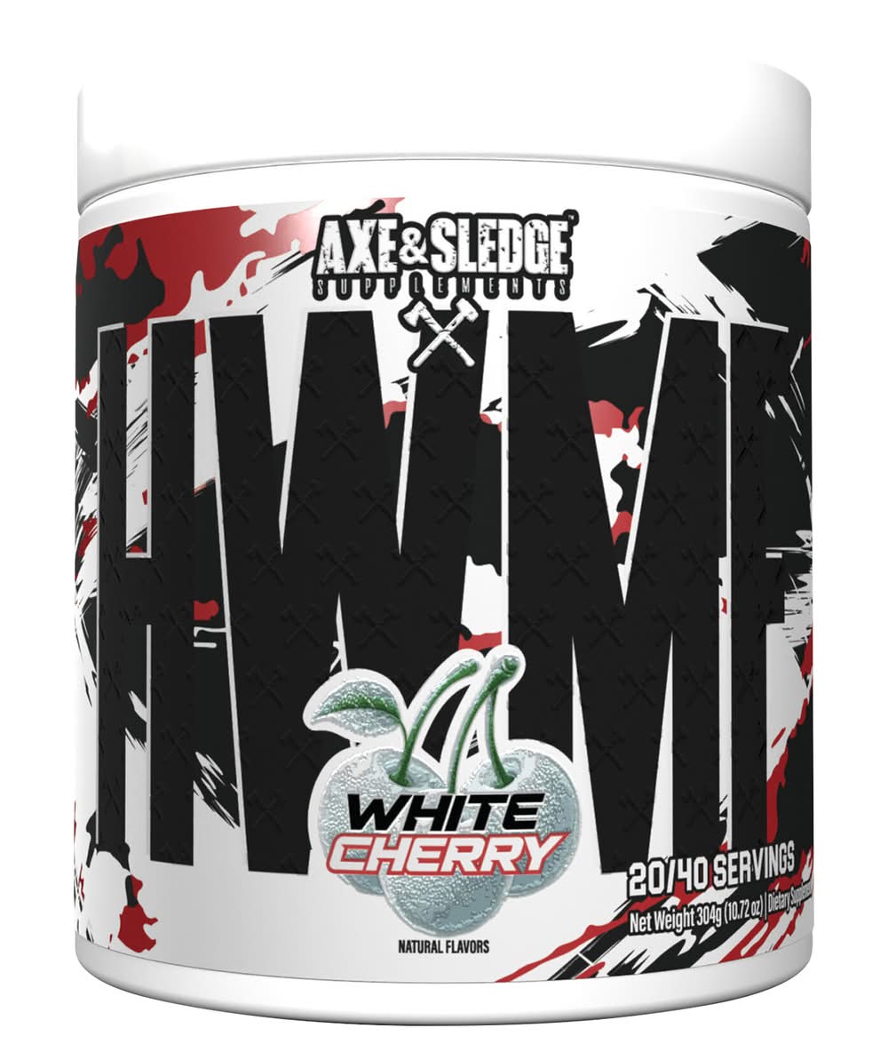 Axe & Sledge Supplements Pre Workout Powder, White Cherry (10.7 oz)