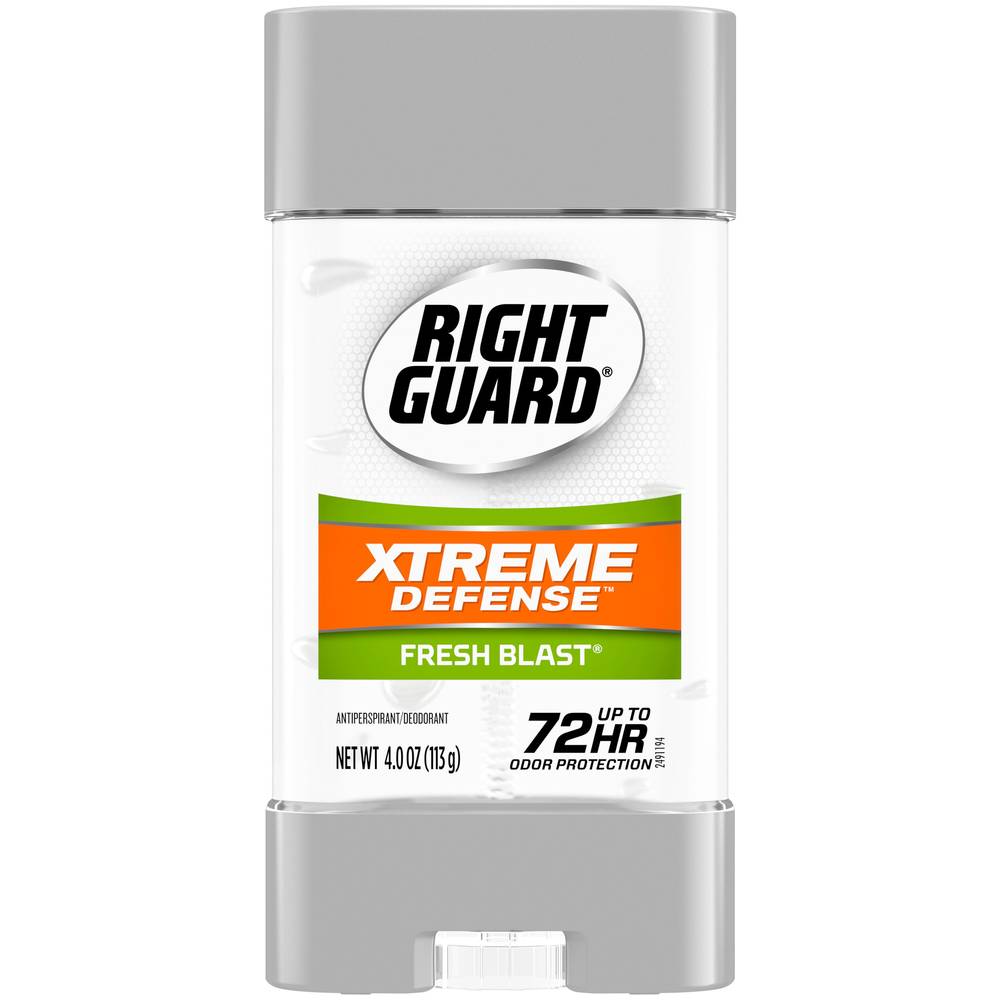 Right Guard Xtreme Defense 72-Hour Antiperspirant & Deodorant Stick, Fresh Blast, 4 OZ