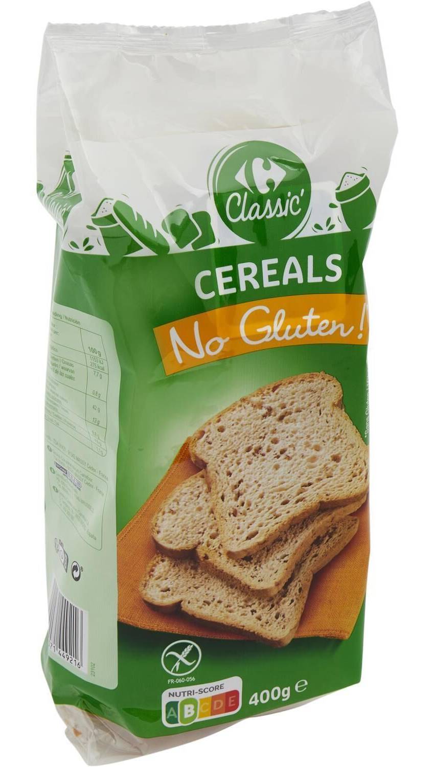 Carrefour Classic' - Pain de mie aux céréales et graines sans gluten (400g)
