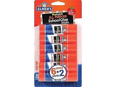 Elmer's All Purpose School WashableRemovable Glue Sticks, 0.21 oz., White, 6/Pack (E5003/E5004)