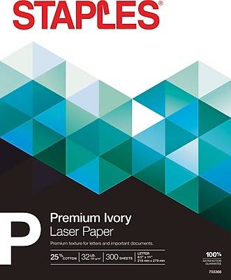 Staples Premium Ivory Laser Paper (300 ct)